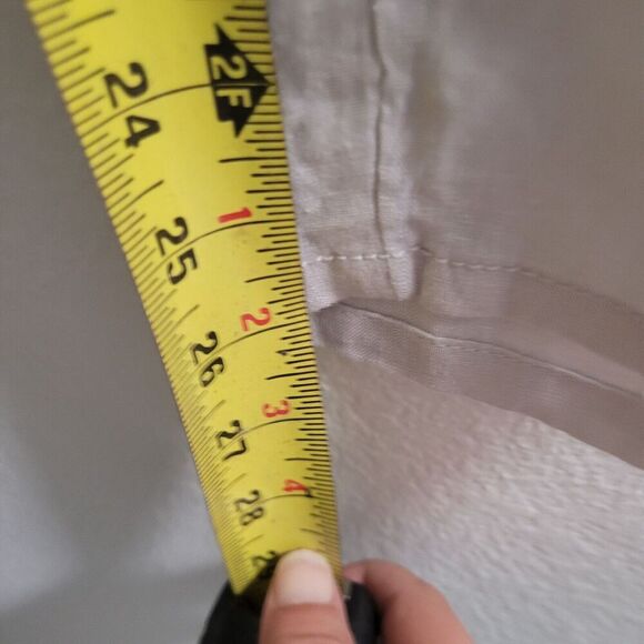 Nicole Miller Womens 100% Linen Pants Size‎ L Tan Straight Leg Summer Beachy - Picture 7 of 9